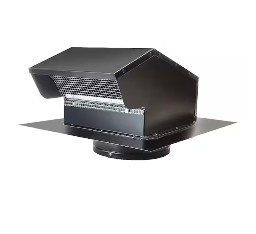 Master Flow 7 in. Goose Neck Vent - Roof Cap in Black