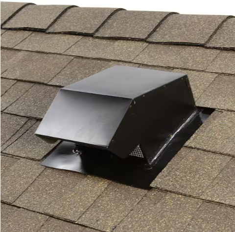 Master Flow 7 in. Goose Neck Vent - Roof Cap in Black