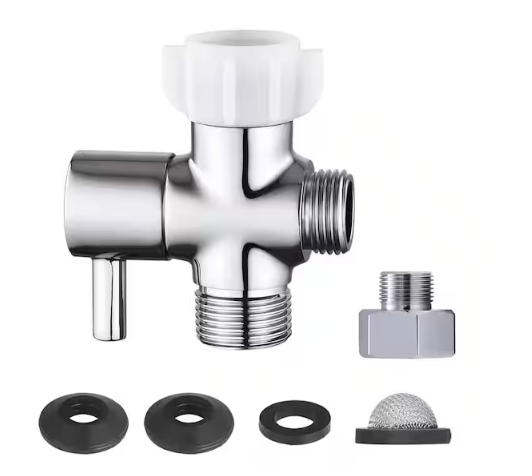 Brass T Adapter Bidet Attachment with Shut Off Valve for Easy Flow Control
