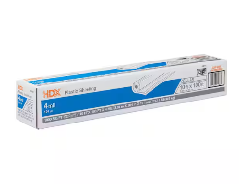 Shop Memorial Day Savings ❯ HDX 10 ft. x 100 ft. Clear 4 mil Plastic Sheeting
