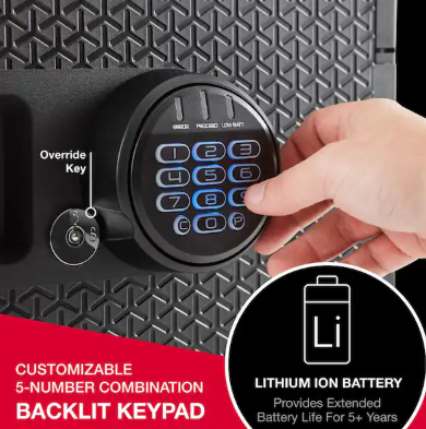SentrySafe 0.81 cu. ft. Waterproof and Fireproof Safe for Home with Digital Keypad, Interior Light and Override Keys