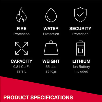 SentrySafe 0.81 cu. ft. Waterproof and Fireproof Safe for Home with Digital Keypad, Interior Light and Override Keys