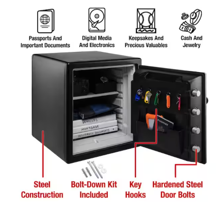 1.2 cu. ft. Fireproof & Waterproof Safe with Dial Combination Lock