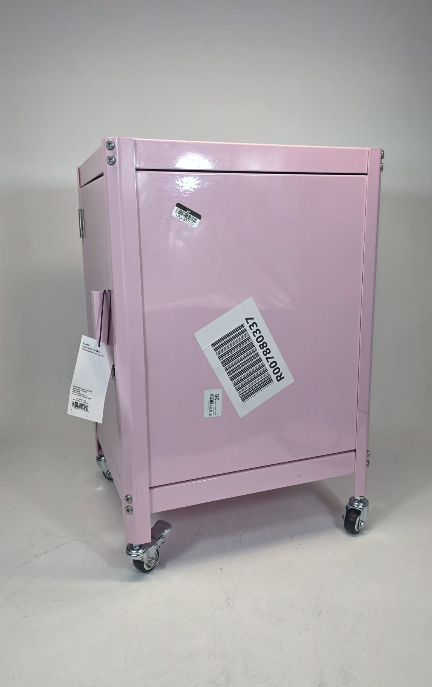 Dorm Metal Rolling Locker Storage Cabinet with Lock, Pink - Room Essentials