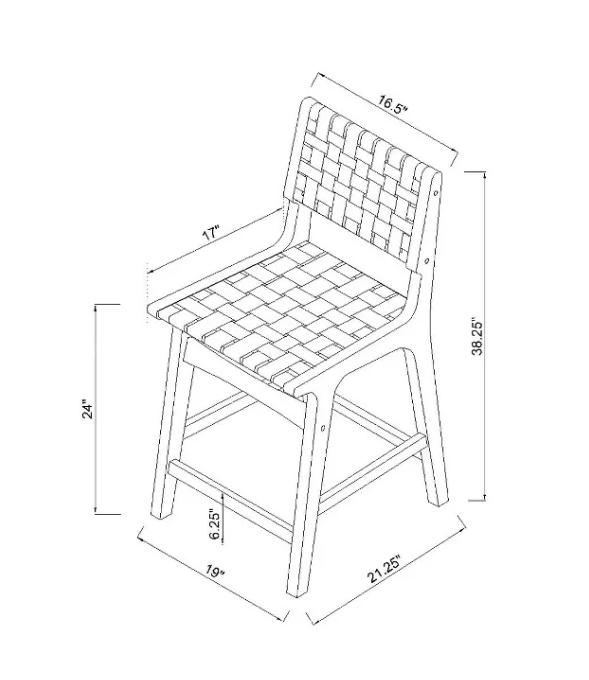 24" Ceylon Woven Counter Height Barstool with Footrest Brown/Natural Wood - Threshold™