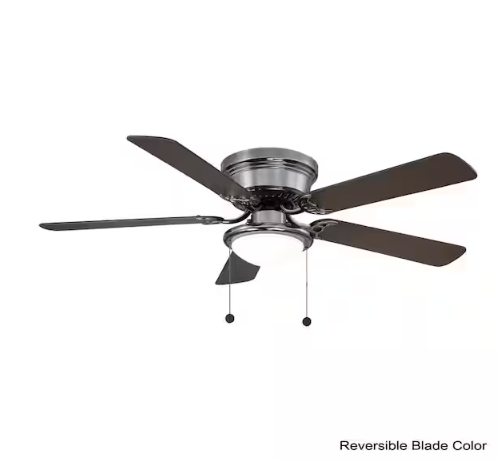 Hugger 52 in. LED Indoor Pewter Gunmetal Ceiling Fan with Light Kit