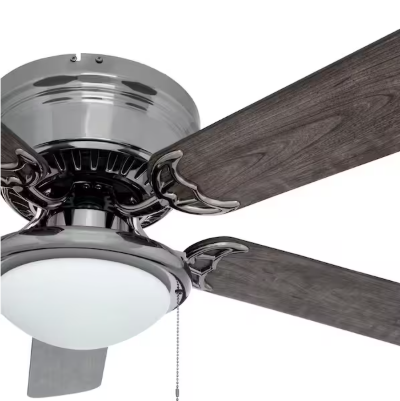 Hugger 52 in. LED Indoor Pewter Gunmetal Ceiling Fan with Light Kit