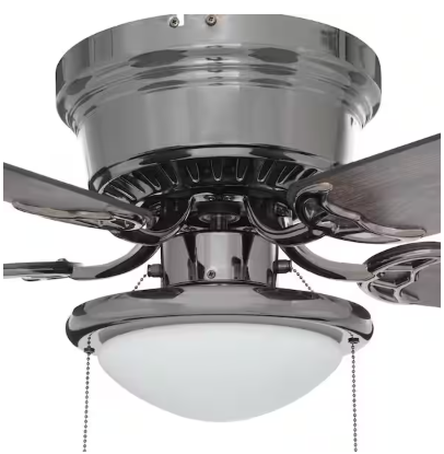 Hugger 52 in. LED Indoor Pewter Gunmetal Ceiling Fan with Light Kit