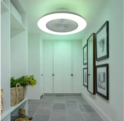 22 in. Smart Round RGB Color Selectable LED White Flush Mount with Remote Control