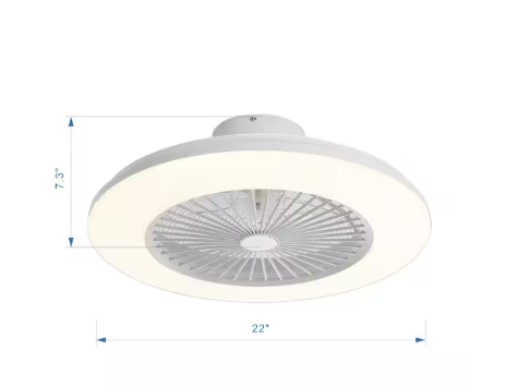 22 in. Smart Round RGB Color Selectable LED White Flush Mount with Remote Control