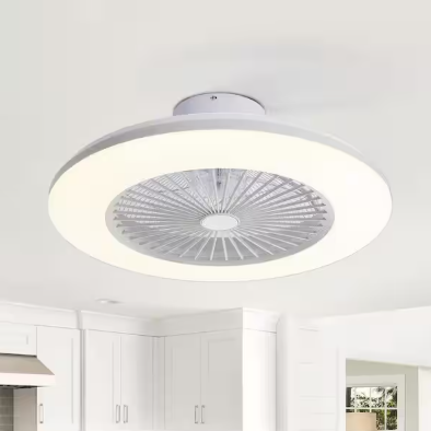 22 in. Smart Round RGB Color Selectable LED White Flush Mount with Remote Control