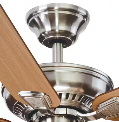 Campbell 52 in. Indoor LED Brushed Nickel Ceiling Fan with Light Kit, Downrod, Reversible Blades and Remote