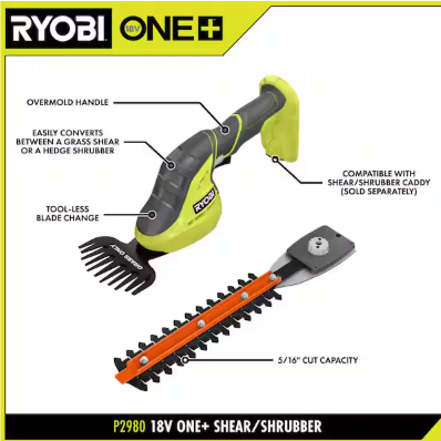 ONE+ 18V Cordless Grass Shear and Shrubber Trimmer (Tool Only)