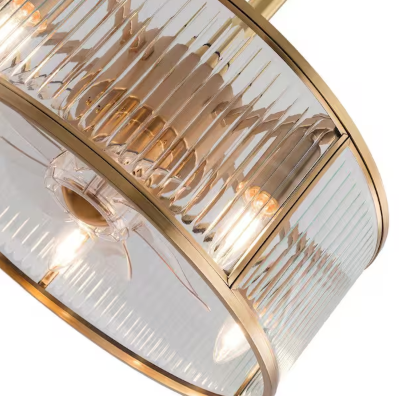 18 in. Indoor Gold Modern 5-Light 6 Speeds Caged Ceiling Fan with Reversible Motor and Remote, No Bulbs