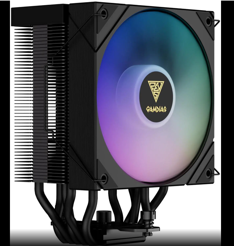 Gamdias Boreas M2-51D ARGB CPU Air Cooler with Digital Display, 5 Copper Heat Pipes, 120mm Hydraulic Bearing PWM ARGB Fan, Support LGA 1700/1151/1150/1155/1156/1200/2011/2066/AM5/AM4