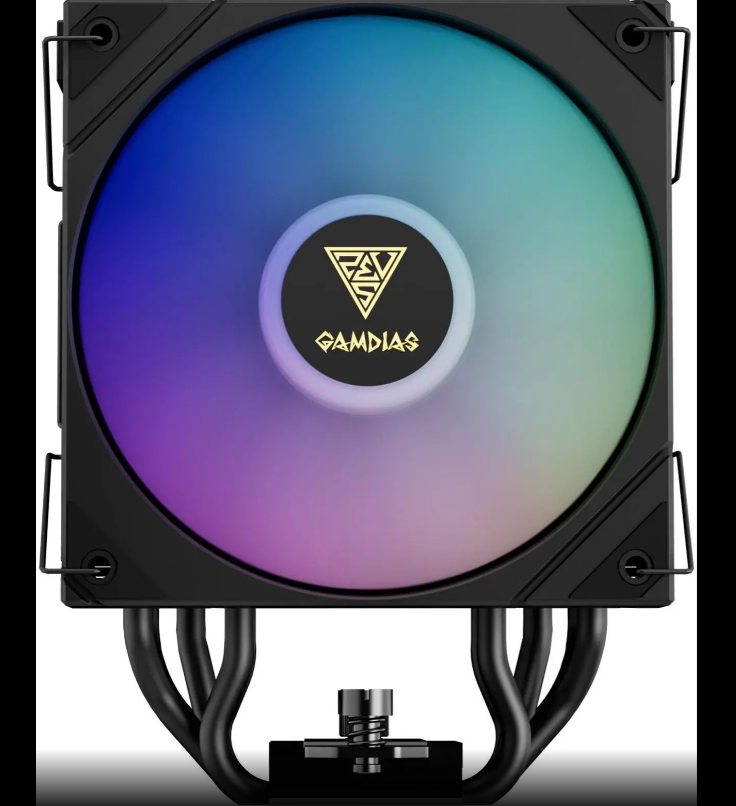 Gamdias Boreas M2-51D ARGB CPU Air Cooler with Digital Display, 5 Copper Heat Pipes, 120mm Hydraulic Bearing PWM ARGB Fan, Support LGA 1700/1151/1150/1155/1156/1200/2011/2066/AM5/AM4