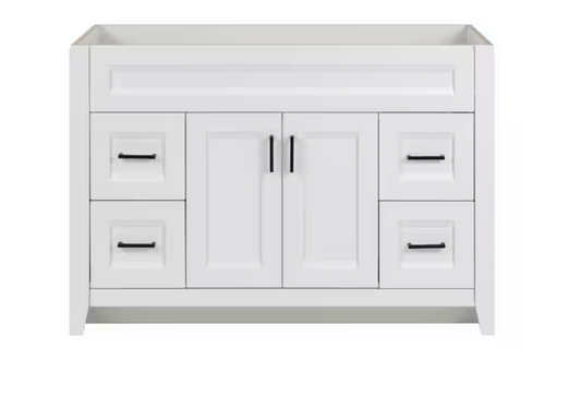 Ridge 48 in. W x 22 in. D x 34 in. H Bath Vanity Cabinet without Top in White