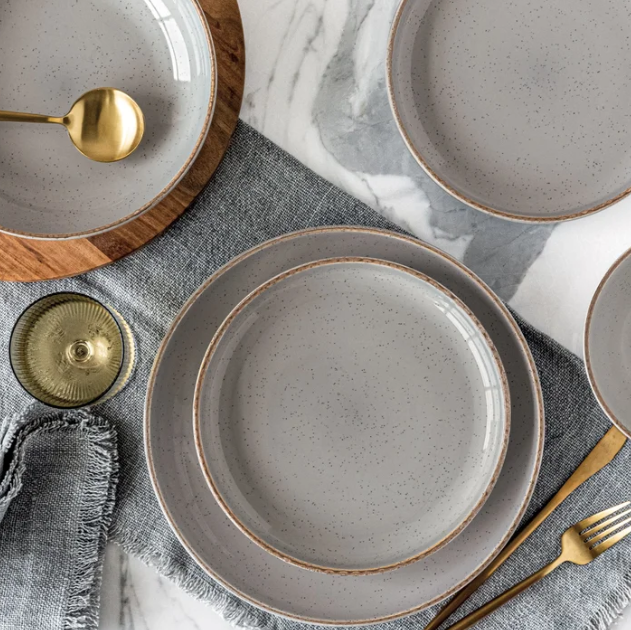 over&back Options 16-piece Dinnerware Set (Gray)