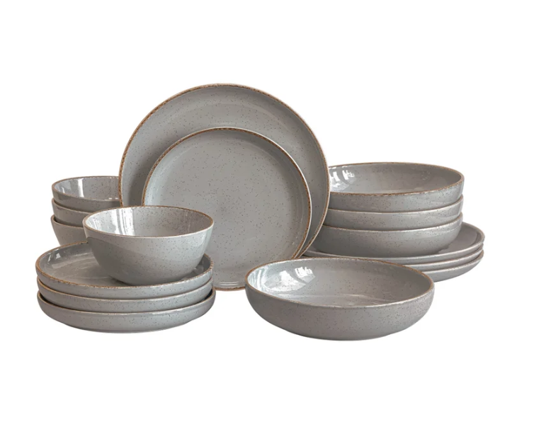over&back Options 16-piece Dinnerware Set (Gray)