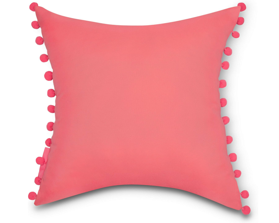 Vera Bradley 18 in. L x 18 in. W x 8 in. D Outdoor Accent Throw Pillows with Poms in Happy Blooms (1- PACK)