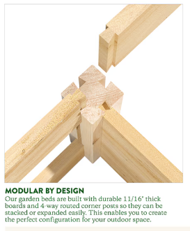 Original Natural Wood Cedar Rectangle Raised Garden Bed (96 in. L x 48 in. W x 10.5 in. H)