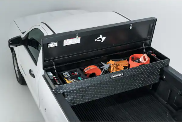 Husky Crossbed Truck Tool Box in Aluminum, 71.36 in. Full-Size, in Matte Black