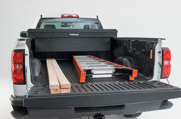 Husky Crossbed Truck Tool Box in Aluminum, 71.36 in. Full-Size, in Matte Black