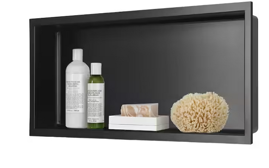 AKDY 24 in. W x 12 in. H x 4 in. D 18-Gauge Bathroom Shower Niche in Matte Black