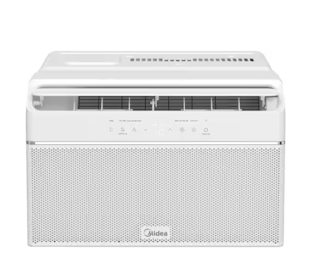 Midea 8,000 BTU U+ Smart Inverter Window AC Cools up to 350 sq. ft. w/ Remote, Sleep Mode, Timer, Wi-Fi, Energy Star in White