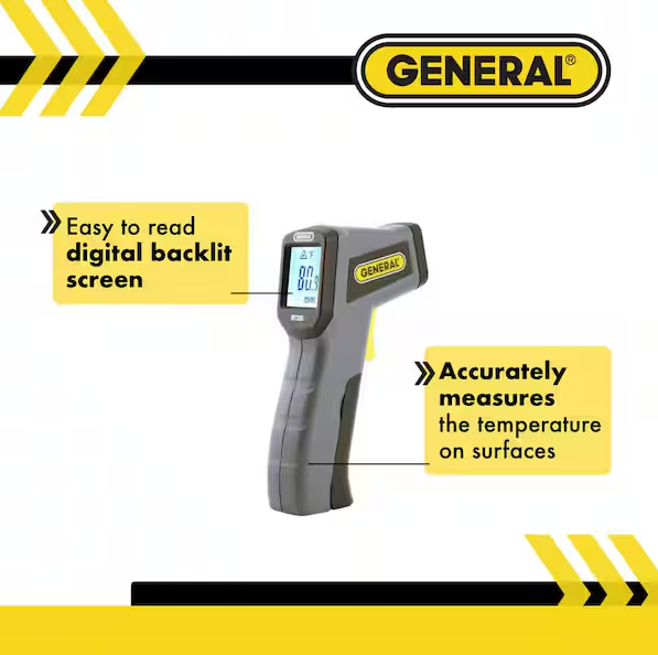 General Tools Mini Non-Contact Laser Infrared Thermometer Temperature Gun