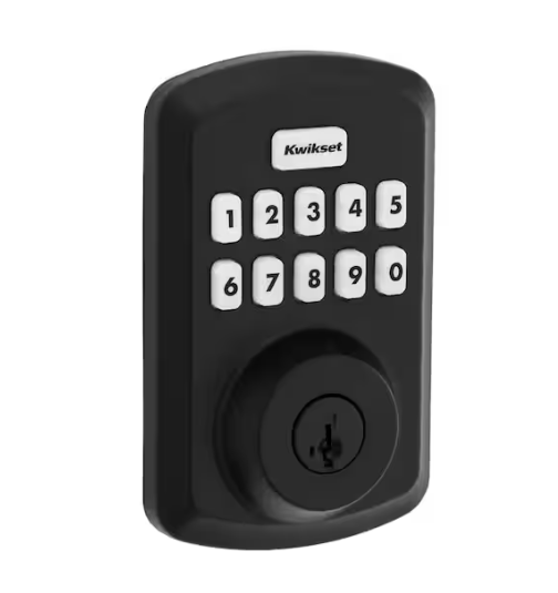 Kwikset Powerbolt 250 10-Button Keypad Matte Black Transitional Electronic Deadbolt Door Lock