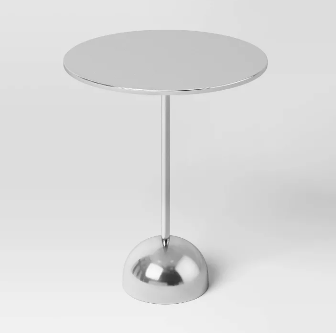 Optimistic Pedestal Metal Side Table Chrome - Room Essentials™ Assembly Required