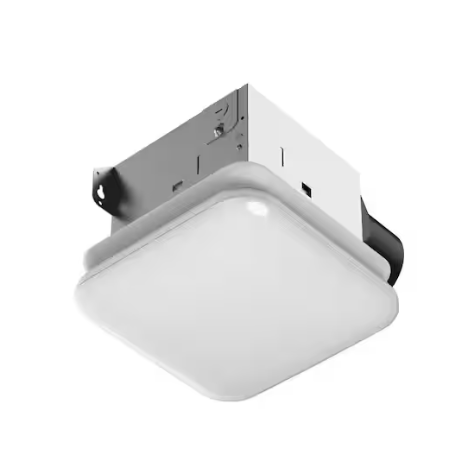 Commercial Electric 50 CFM Ceiling/Wall Mount Roomside Installation Bathroom Exhaust Fan with Adjustable CCT LED, Night Light, ENERGY STAR