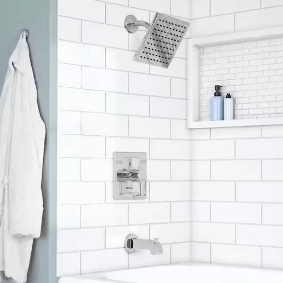 Glacier Bay Modern Single-Handle 1-Spray Tub and Shower Faucet 1.8 GPM in Chrome (Valve Included)