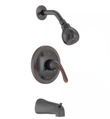 Glacier Bay Builders Single Handle 1-Spray Tub and Shower Faucet 1.8 GPM in Bronze (Valve Included)