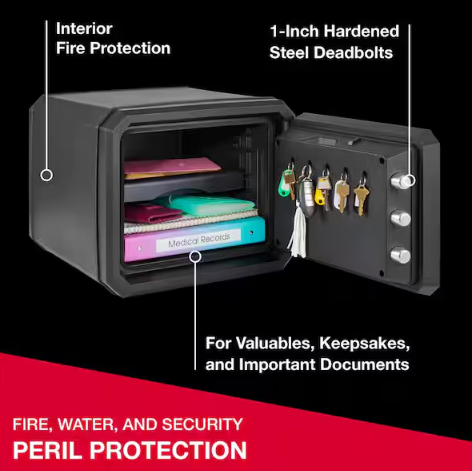SentrySafe 0.81 cu. ft. Waterproof and Fireproof Safe for Home with Digital Keypad, Interior Light and Override Keys