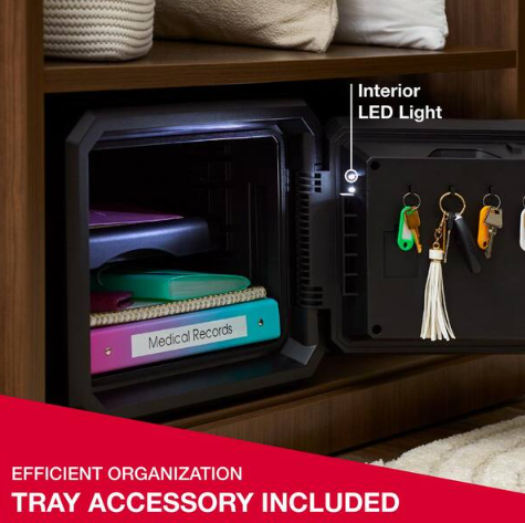 SentrySafe 0.81 cu. ft. Waterproof and Fireproof Safe for Home with Digital Keypad, Interior Light and Override Keys