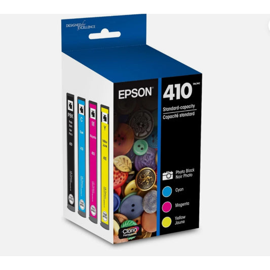 Epson 410 Color Ink Cartridges - Photo Black/Cyan/Magenta/Yellow (03/2027) NEW !