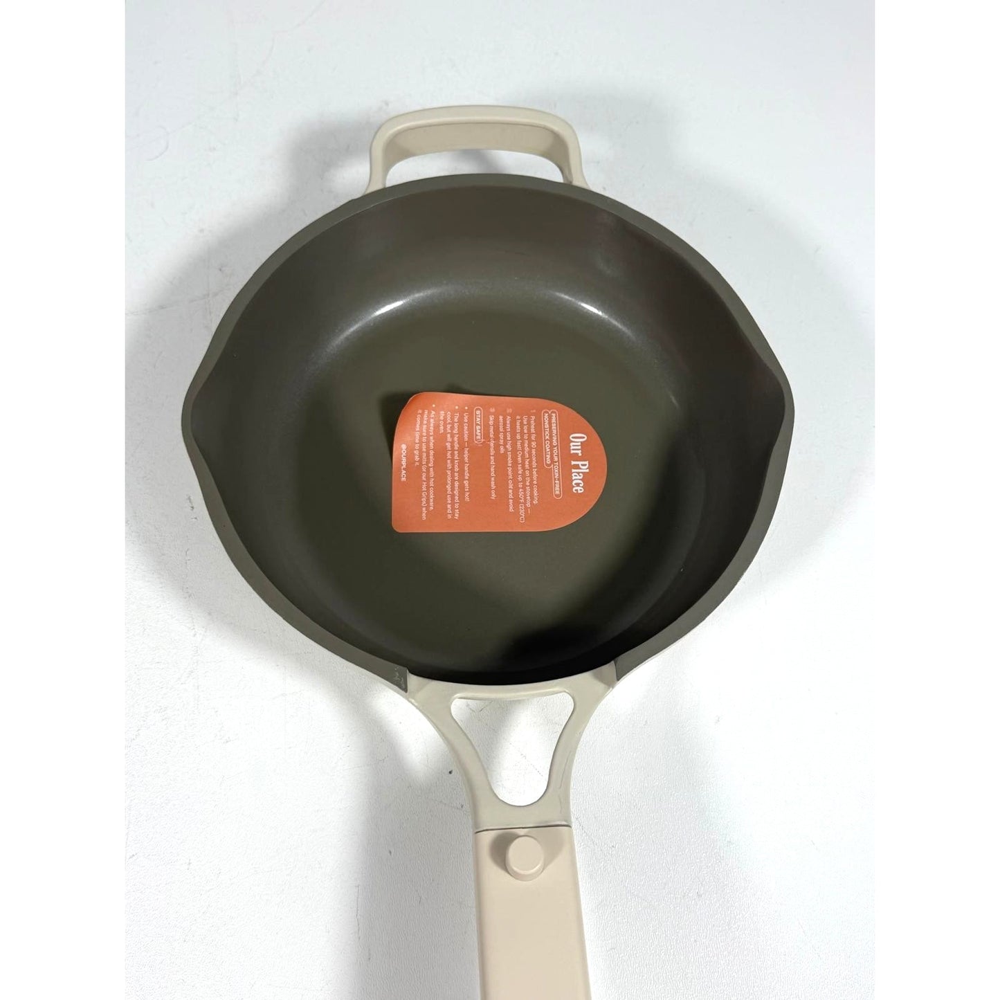 Our Place Aluminum Ceramic Nonstick 1.2L Cookware Cooking Pan Set Cream 3pc