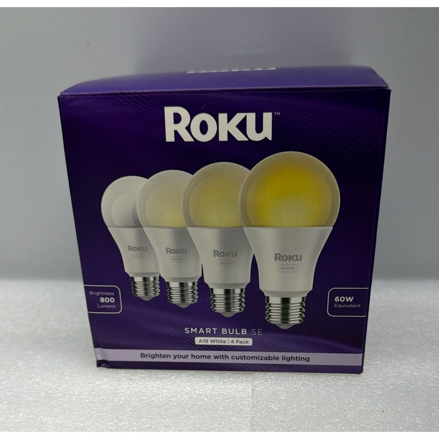 Roku Home Smart Bulb SE (White) 4-Pack with Adjustable 9.5 Watts