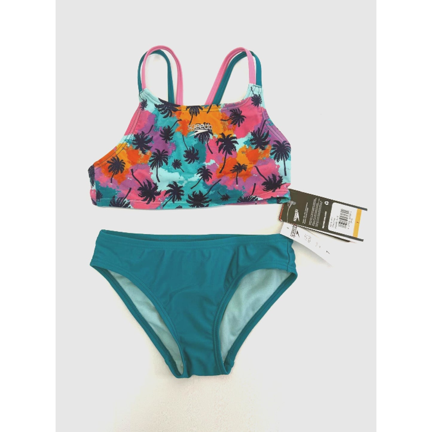 Speedo Girl's Swimsuit Two Piece Bikini Set Size 7