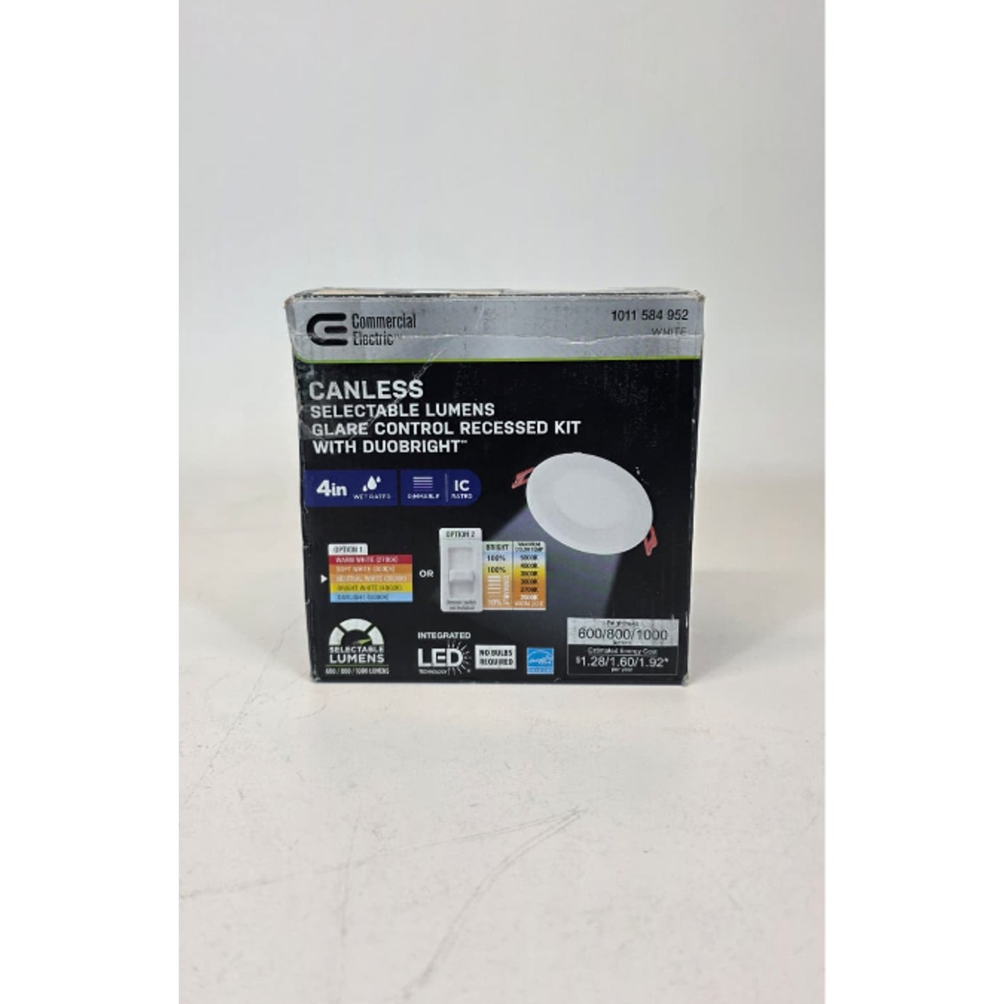 Commercial Electric Elite 4in LED DuoBright 3-Level Lumen Baffle Recessed Light
