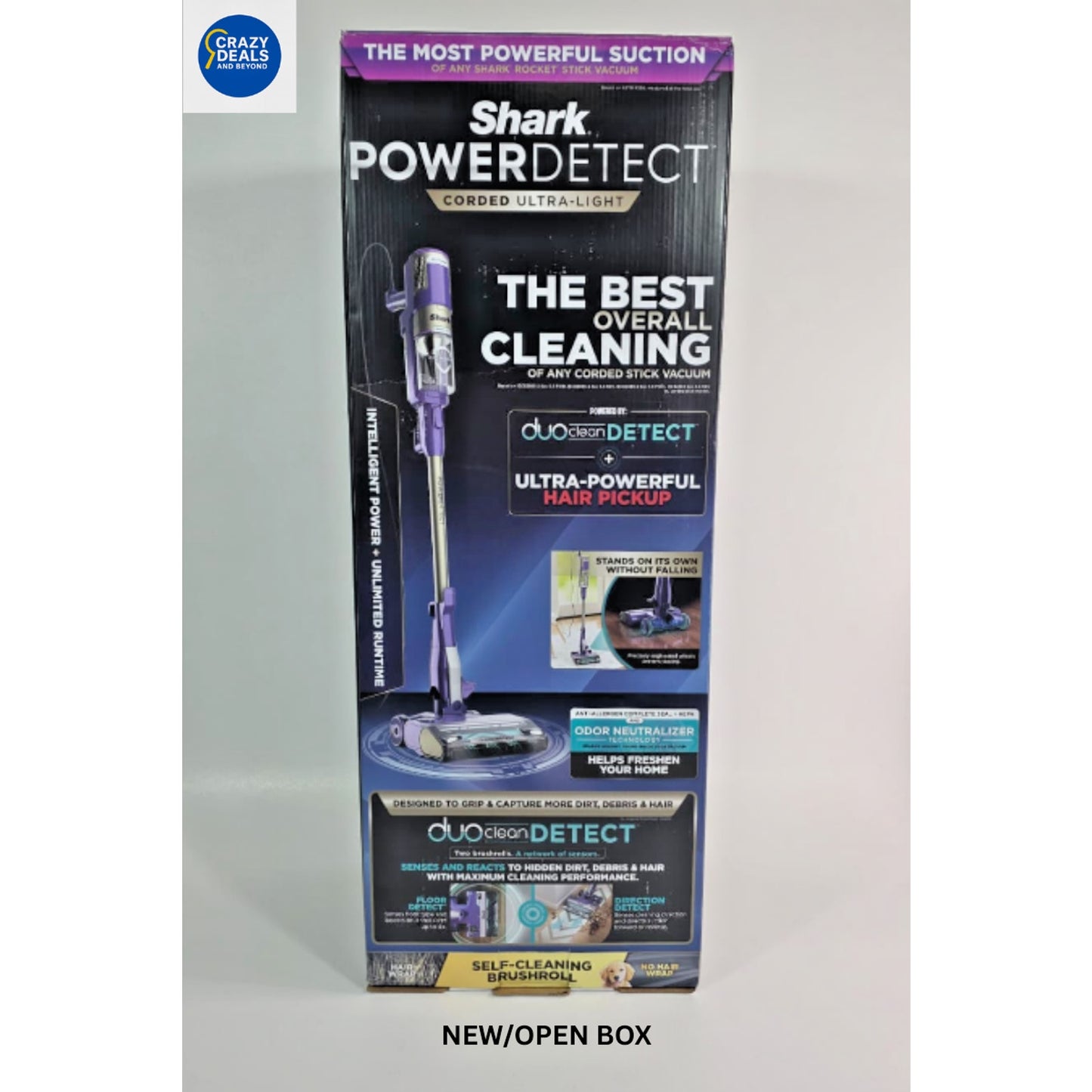 POWERDETECT Ultra-Light Corded Stick Vacuum with Duoclean Technology, Self-Clean