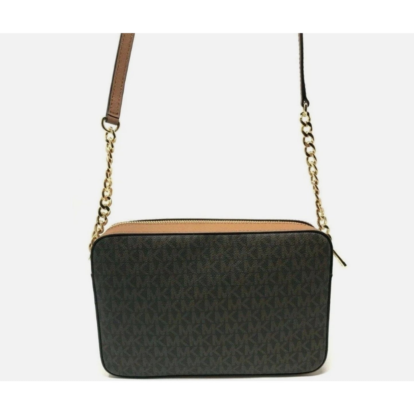 Michael Kors Jet Set Item Large East West Crossbody Chain Handbag Clutch Brown