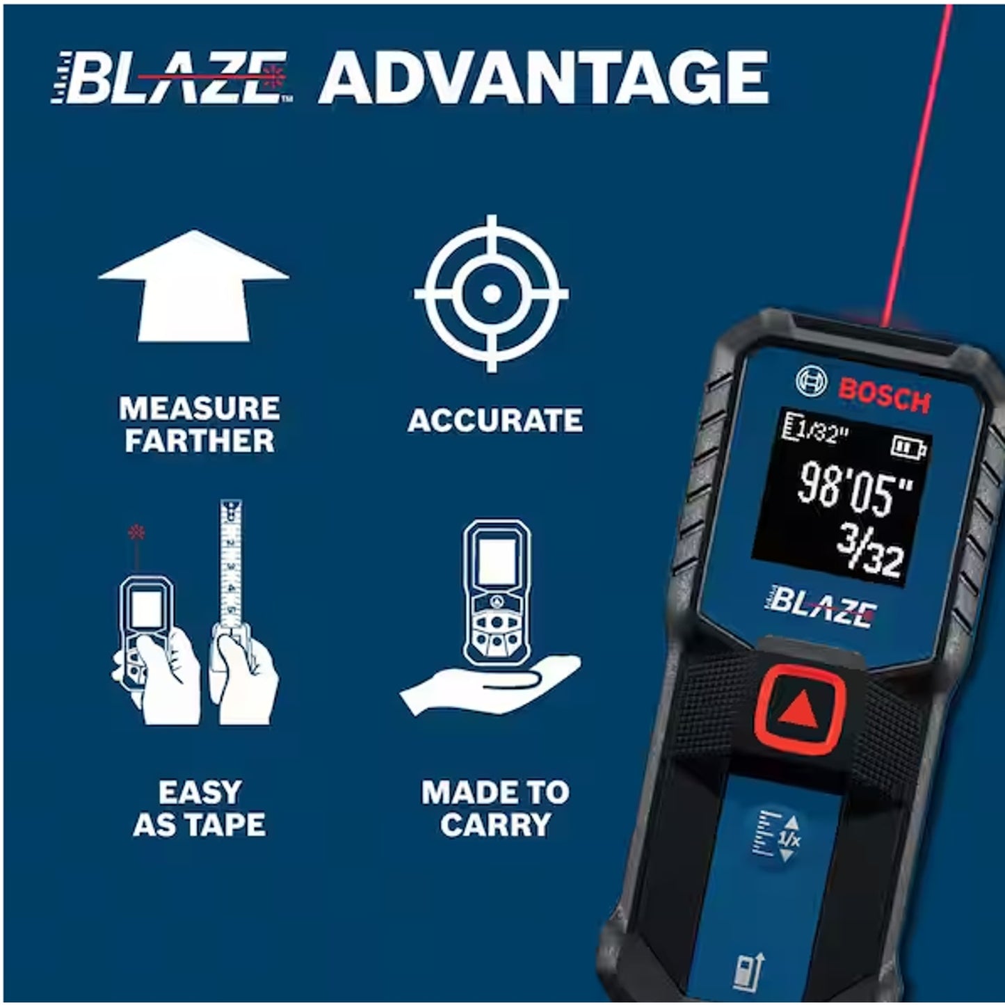 BOSCH GLM100-23 Laser Distance Measure,100 ft.