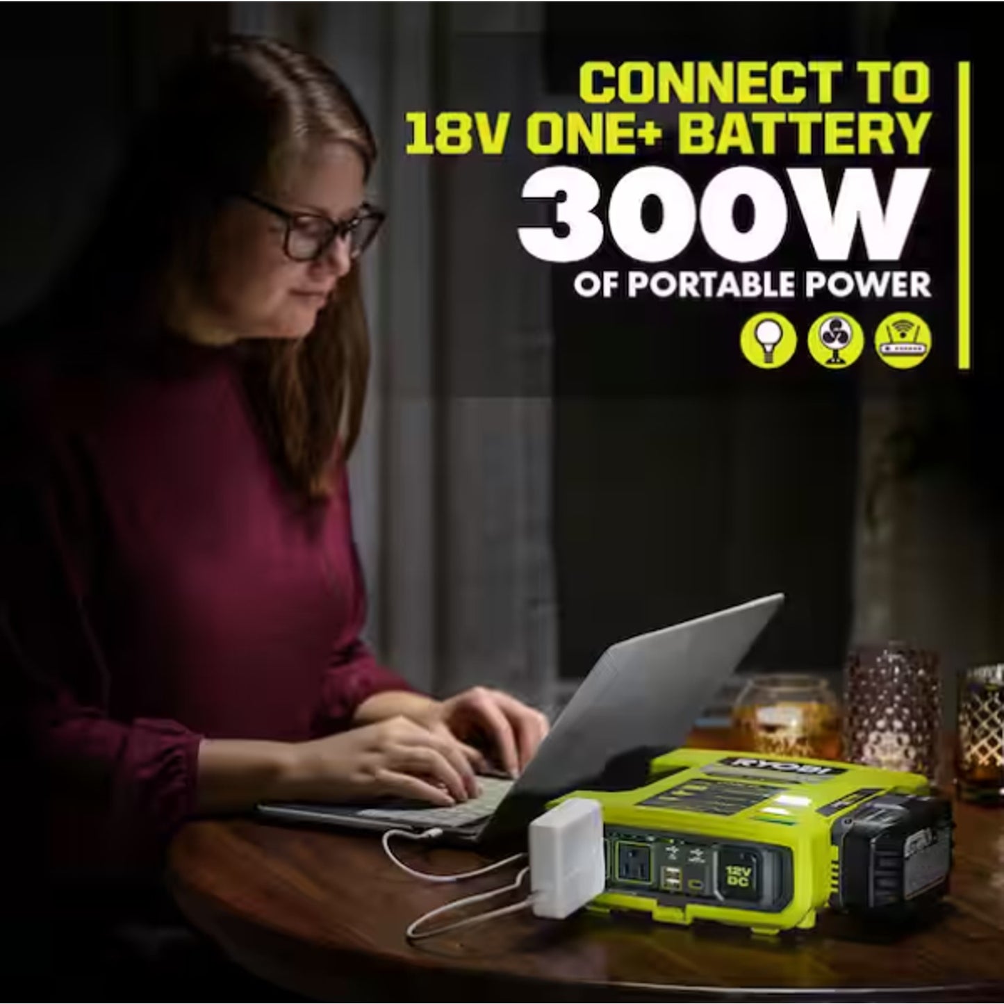 RYOBI RYi1030A 18V 1000-Watt Max 12-Volt Automotive Power Inverter