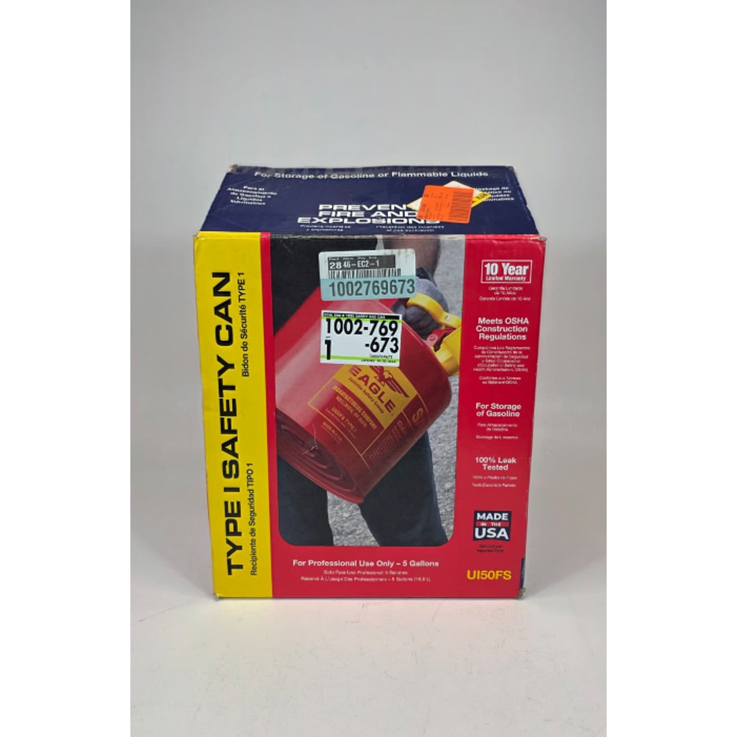 Eagle Steel Safety Gas Can 5 gal