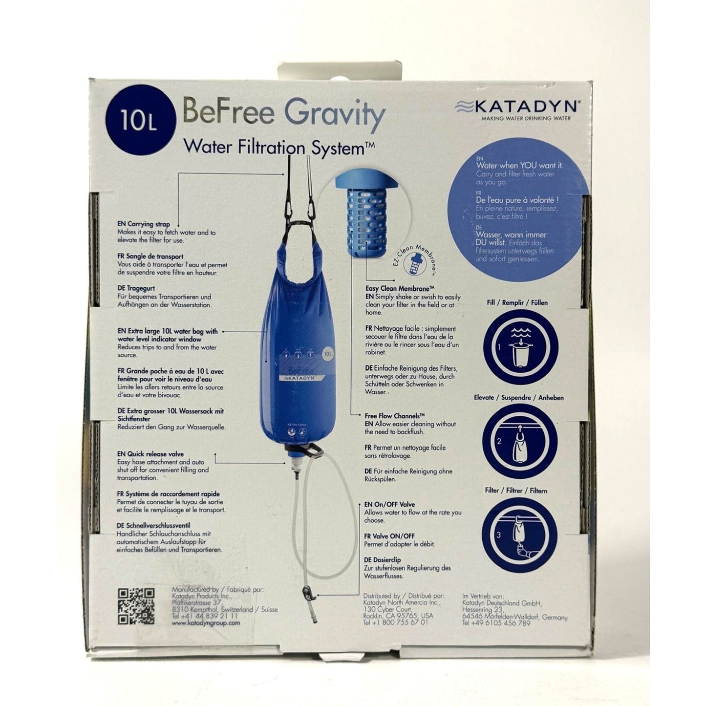 Katadyn Gravity BeFree 10L Water Microfilter, Camping, Backpacking, Emergency...
