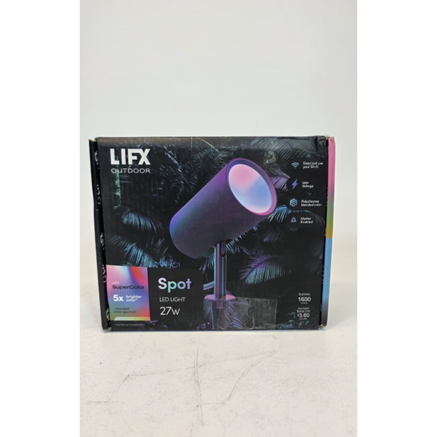 New Genuine LIFX SuperColor Outdoor Spot LED Light 27W 1600 Lumens New Open Box