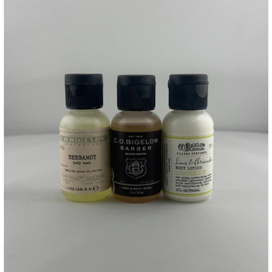 CO BIGELOW BERGAMOT WASH, LIME/CORIANDER LOTION, BARBER , Sampler 1oz Each NEW!